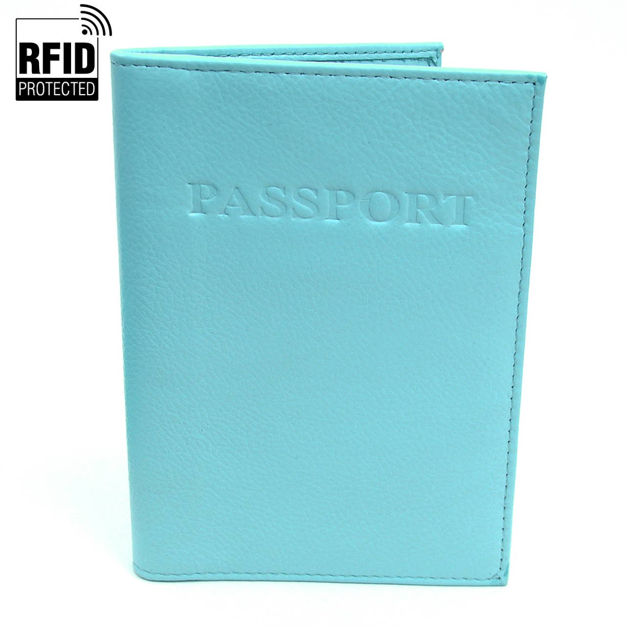 RFID Genuine Leather Passport Case: Burgundy