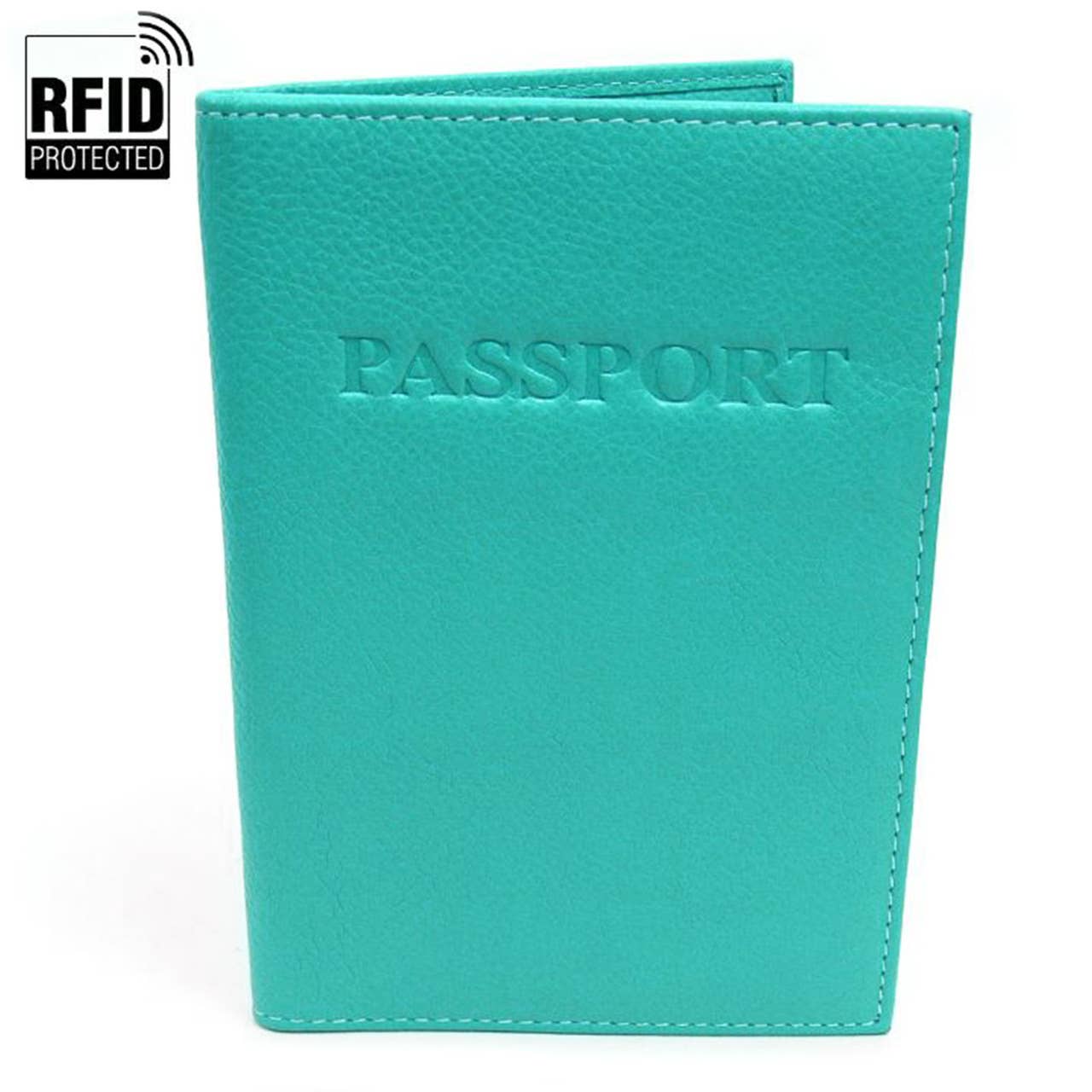 RFID Genuine Leather Passport Case: Burgundy