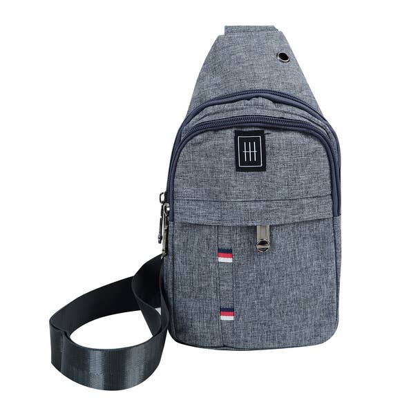 Canvas Crossbody Sling Bag  with Headphone Hole: NV