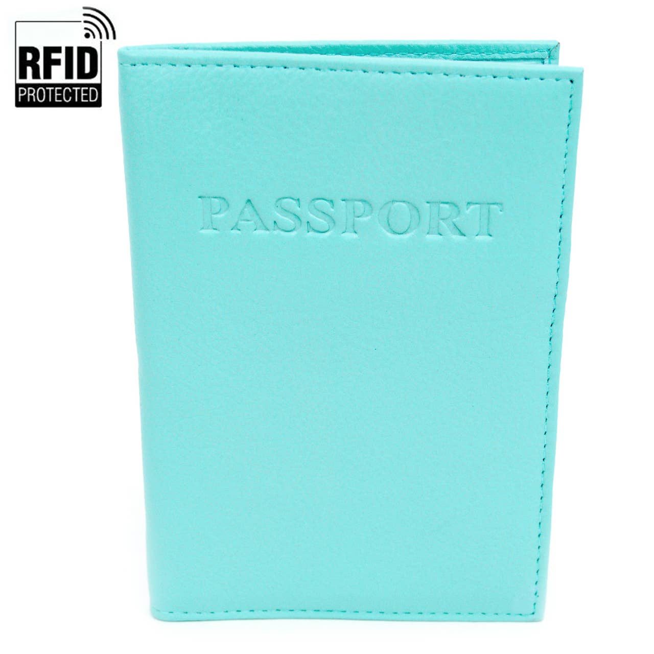 RFID Genuine Leather Passport Case: Burgundy