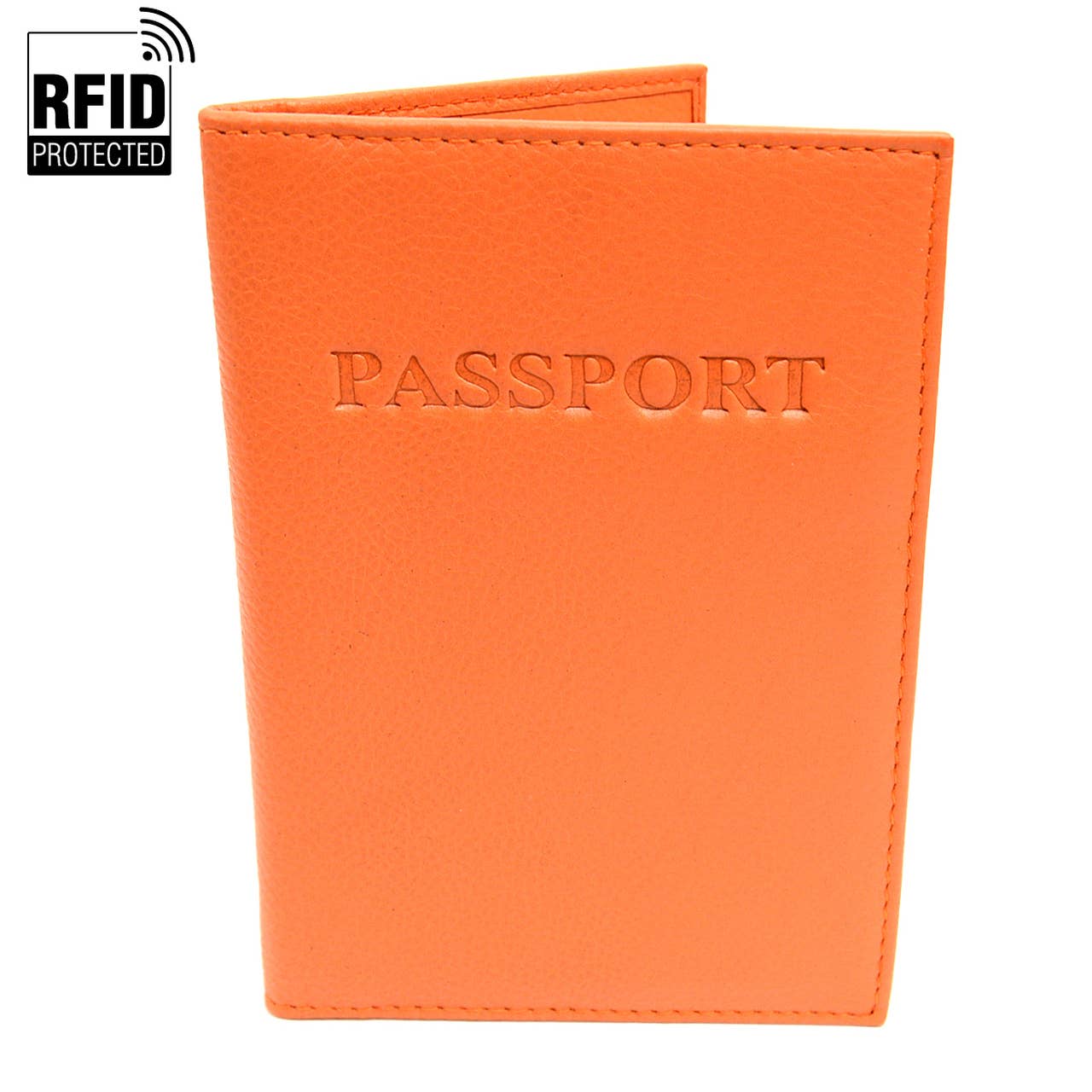 RFID Genuine Leather Passport Case: Burgundy