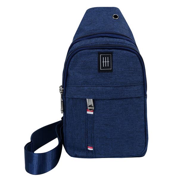 Canvas Crossbody Sling Bag  with Headphone Hole: NV