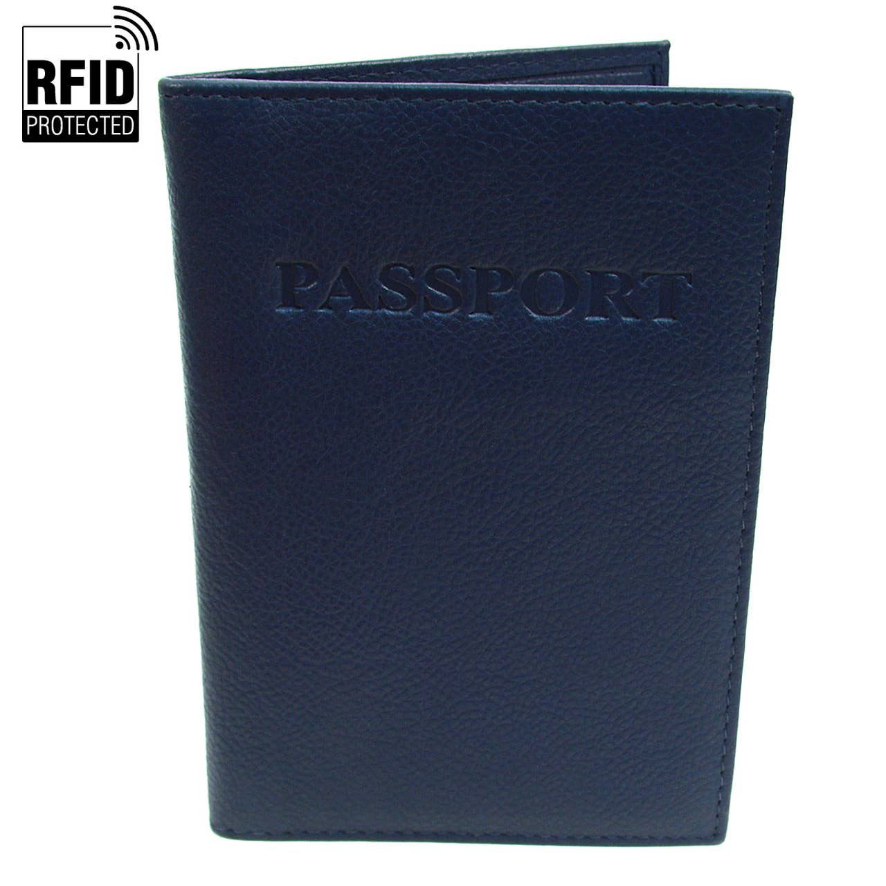 RFID Genuine Leather Passport Case: Burgundy