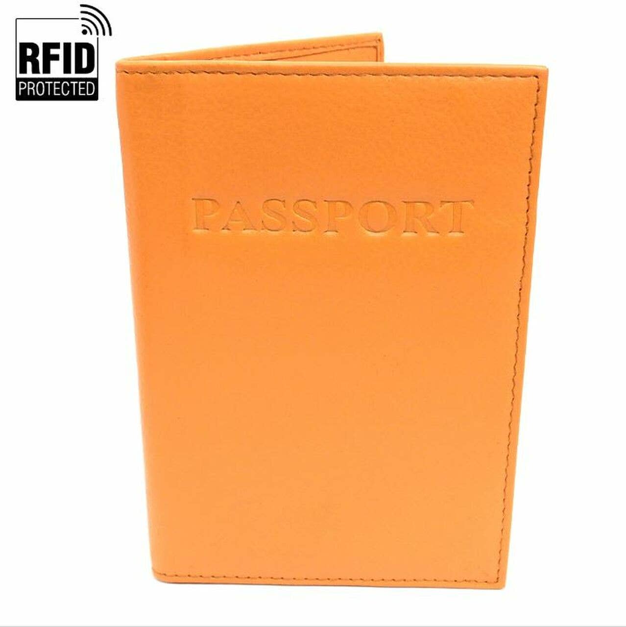 RFID Genuine Leather Passport Case: Burgundy