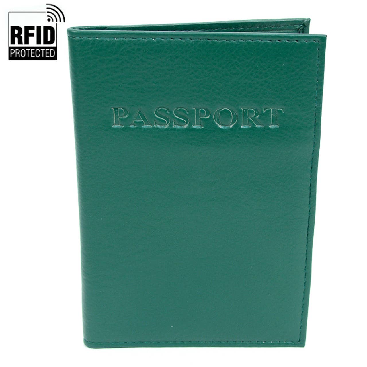 RFID Genuine Leather Passport Case: Burgundy