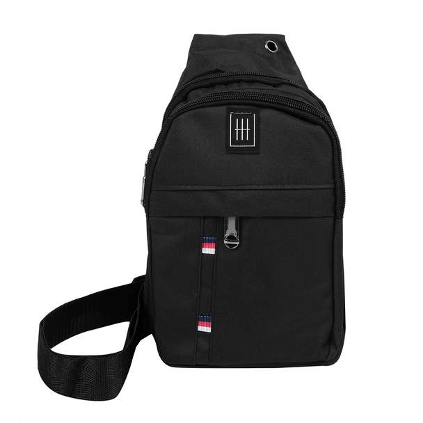 Canvas Crossbody Sling Bag  with Headphone Hole: NV