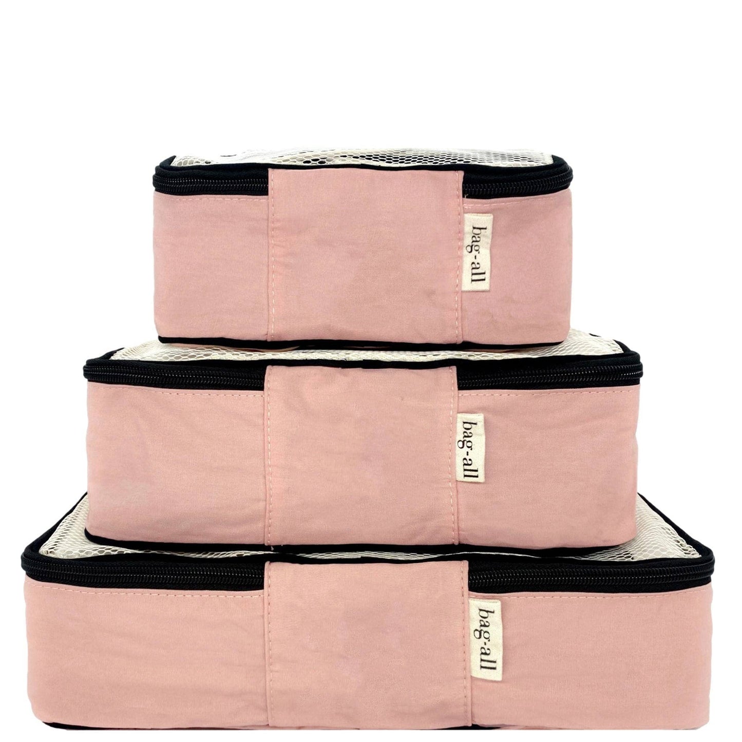 Cotton Packing Cubes, Print, 3-pack Pink/Blush